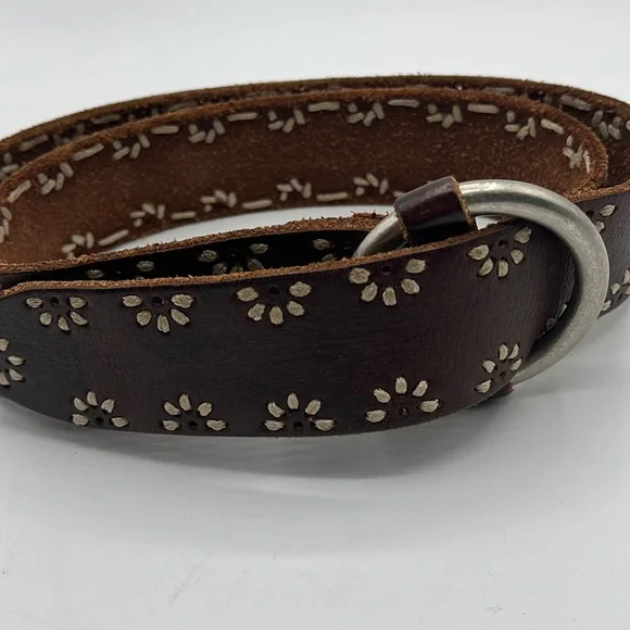 Vintage Brown Leather Belt Women XS Dark Chocolate ALAN FLUSSER Bespoke USA Made Holiday Brown Belts for Women | eBay main image 3